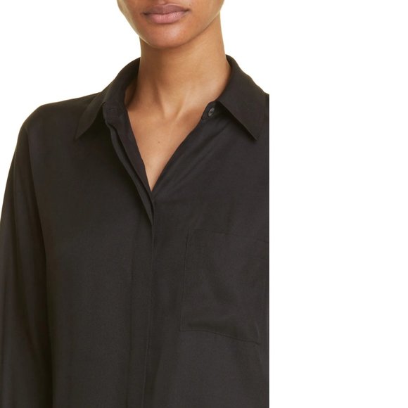 VINCE Silk Blend Woven  Button Up Blouse, Medium - Picture 3 of 14